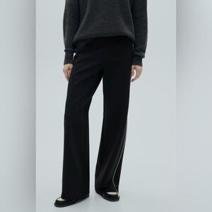Mango Black Straight Leg Women's Pants